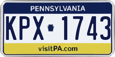 PA license plate KPX1743