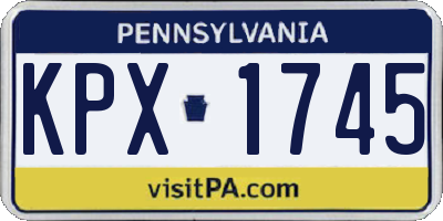 PA license plate KPX1745