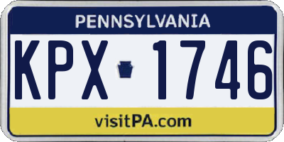 PA license plate KPX1746