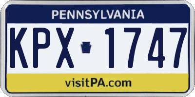 PA license plate KPX1747