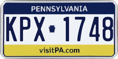 PA license plate KPX1748