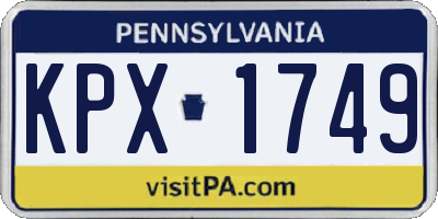 PA license plate KPX1749