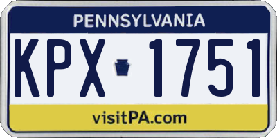 PA license plate KPX1751