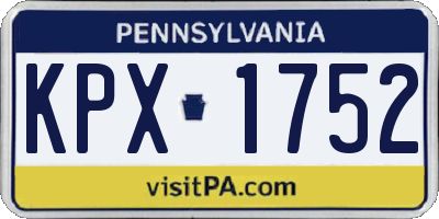 PA license plate KPX1752