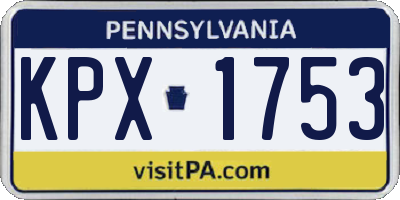 PA license plate KPX1753