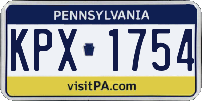 PA license plate KPX1754
