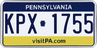 PA license plate KPX1755