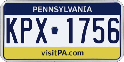 PA license plate KPX1756