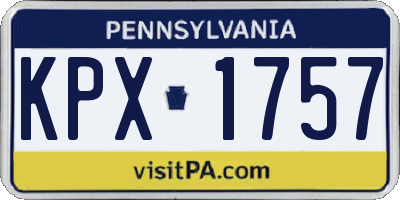 PA license plate KPX1757