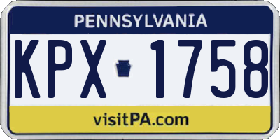 PA license plate KPX1758
