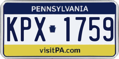 PA license plate KPX1759