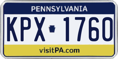 PA license plate KPX1760