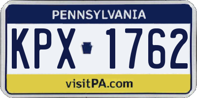 PA license plate KPX1762