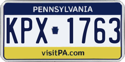 PA license plate KPX1763