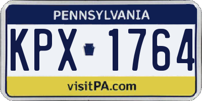 PA license plate KPX1764