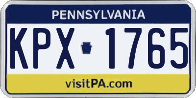 PA license plate KPX1765