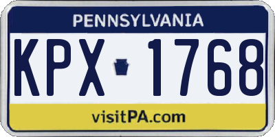 PA license plate KPX1768