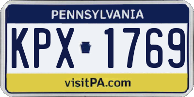 PA license plate KPX1769