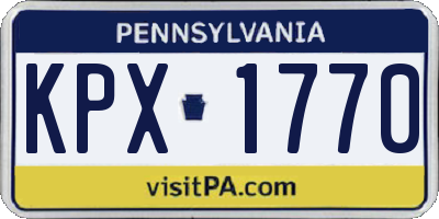 PA license plate KPX1770