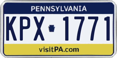 PA license plate KPX1771