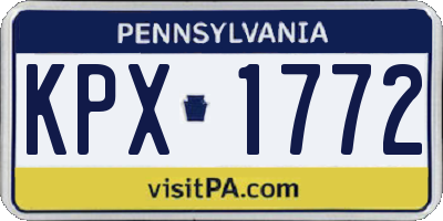 PA license plate KPX1772