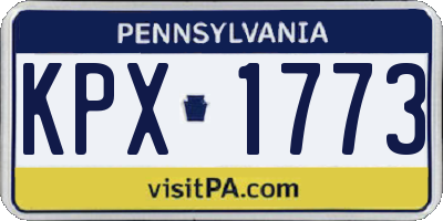 PA license plate KPX1773