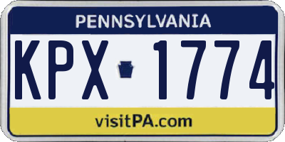 PA license plate KPX1774