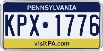 PA license plate KPX1776