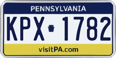 PA license plate KPX1782
