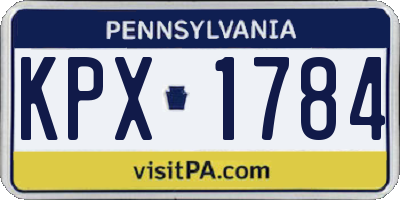 PA license plate KPX1784