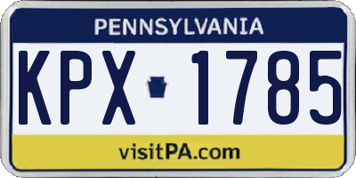 PA license plate KPX1785