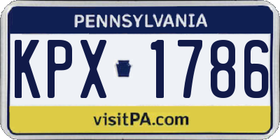 PA license plate KPX1786