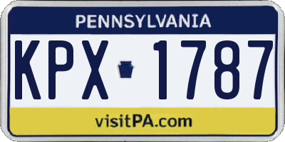 PA license plate KPX1787