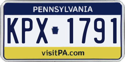 PA license plate KPX1791