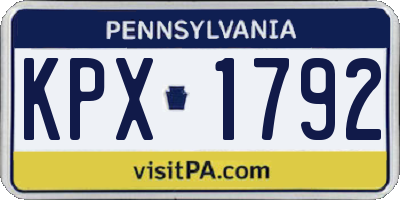 PA license plate KPX1792