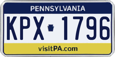 PA license plate KPX1796