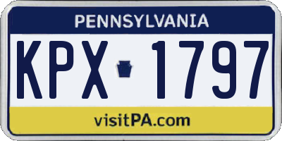 PA license plate KPX1797