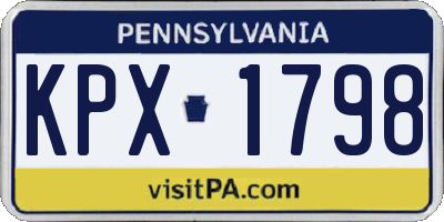 PA license plate KPX1798