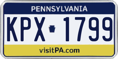 PA license plate KPX1799