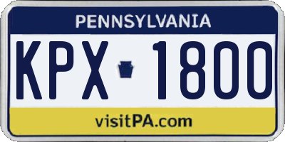 PA license plate KPX1800