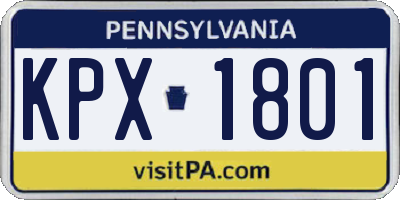 PA license plate KPX1801