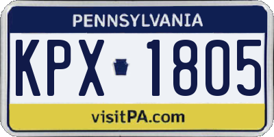 PA license plate KPX1805