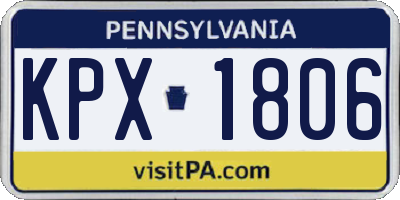 PA license plate KPX1806