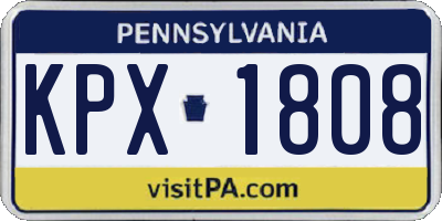 PA license plate KPX1808