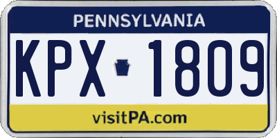 PA license plate KPX1809