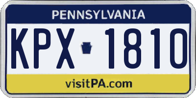 PA license plate KPX1810