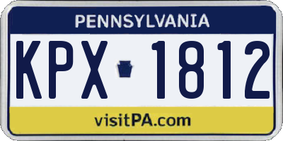 PA license plate KPX1812