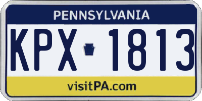 PA license plate KPX1813