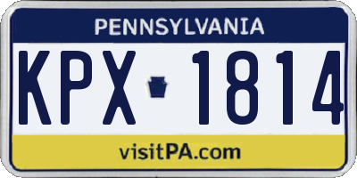 PA license plate KPX1814