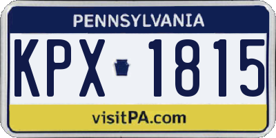 PA license plate KPX1815